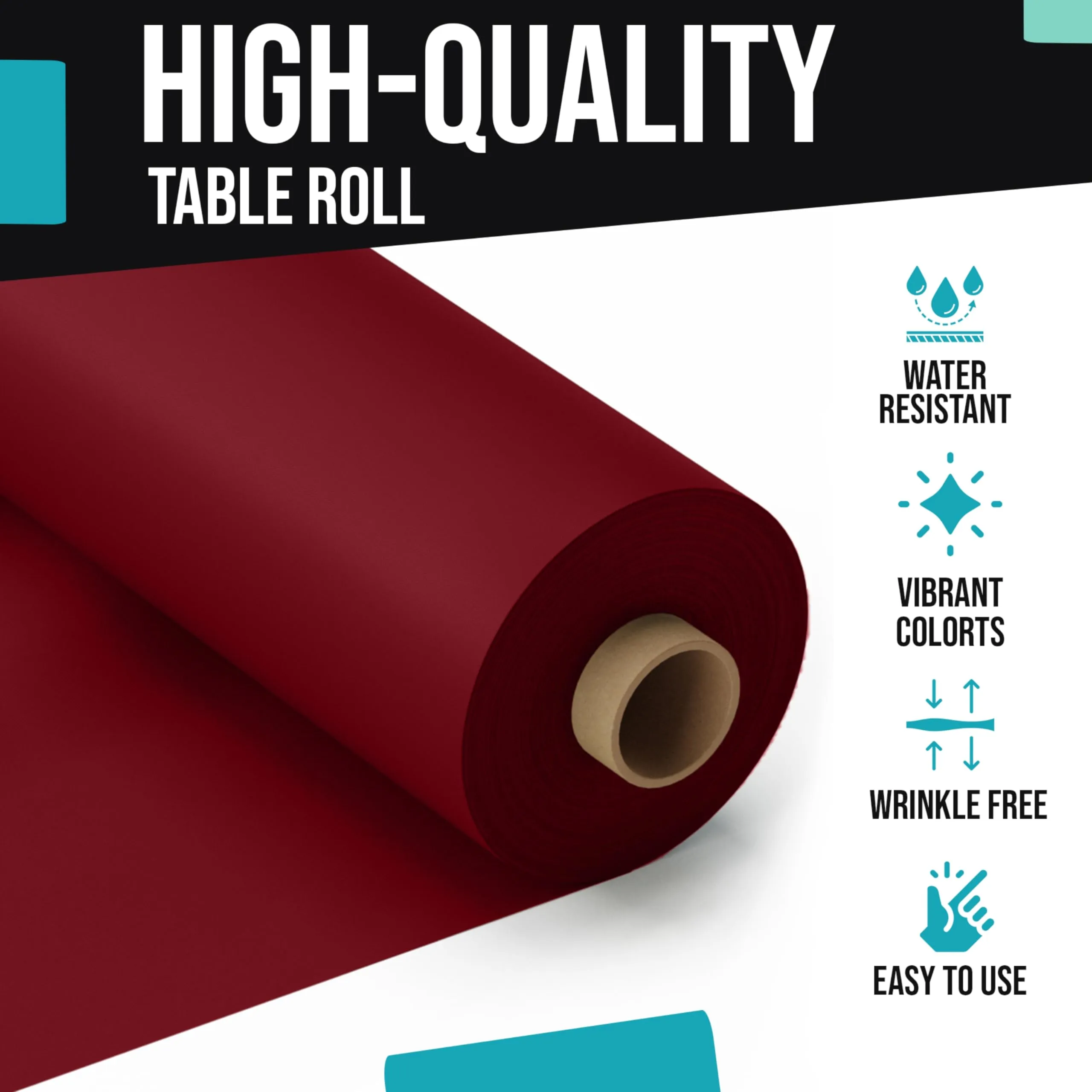 40 In. x 300 Ft. Premium Burgundy Table Roll