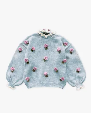 Adult Roses Pullover | Blue