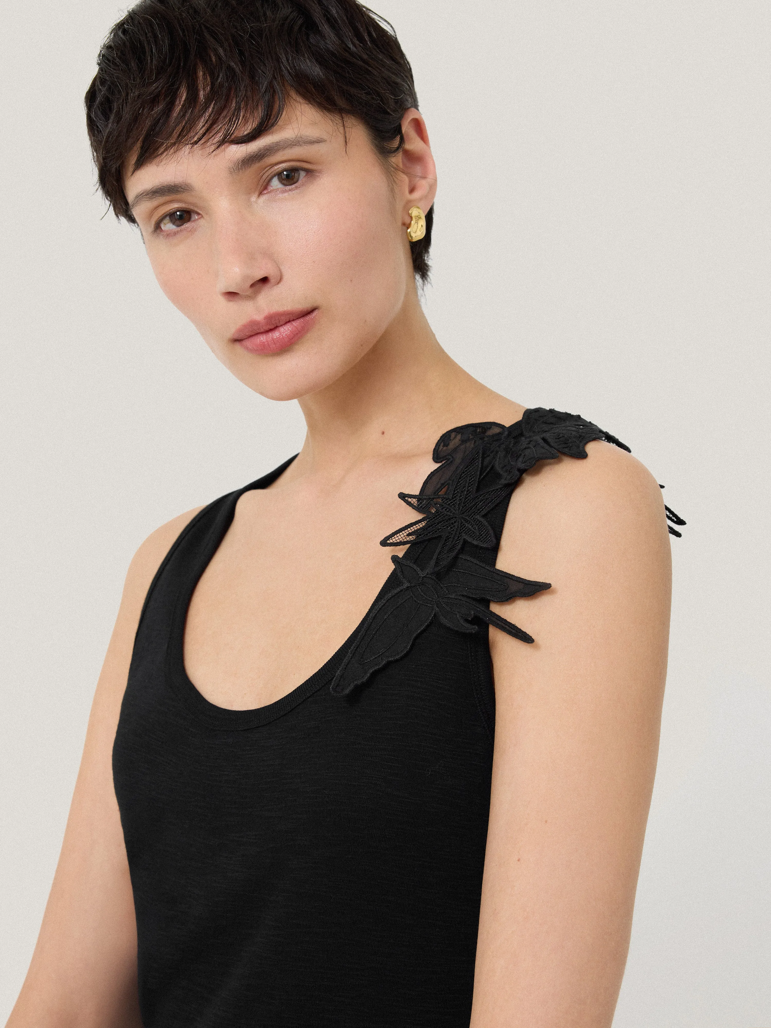 Applique Jersey Sundress | Black