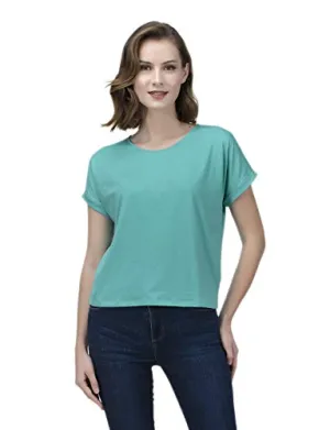 ARMADIO Women's Short Sleeve Dolman roll up T Shirts I Short Sleeve Shirts for Women I Womens t Shirts Short Sleeve