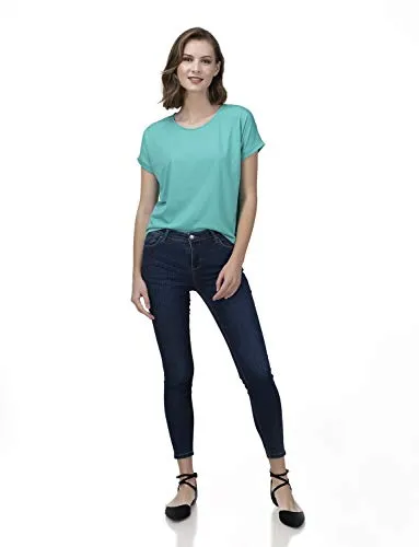 ARMADIO Women's Short Sleeve Dolman roll up T Shirts I Short Sleeve Shirts for Women I Womens t Shirts Short Sleeve