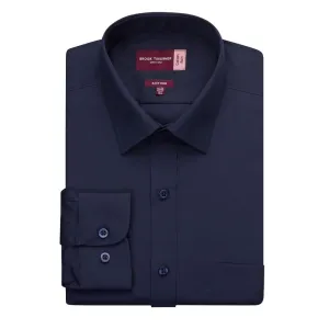 BA148-15 Brook Taverner Mens Long Sleeve Rapino Shirt Navy 15 1/2"