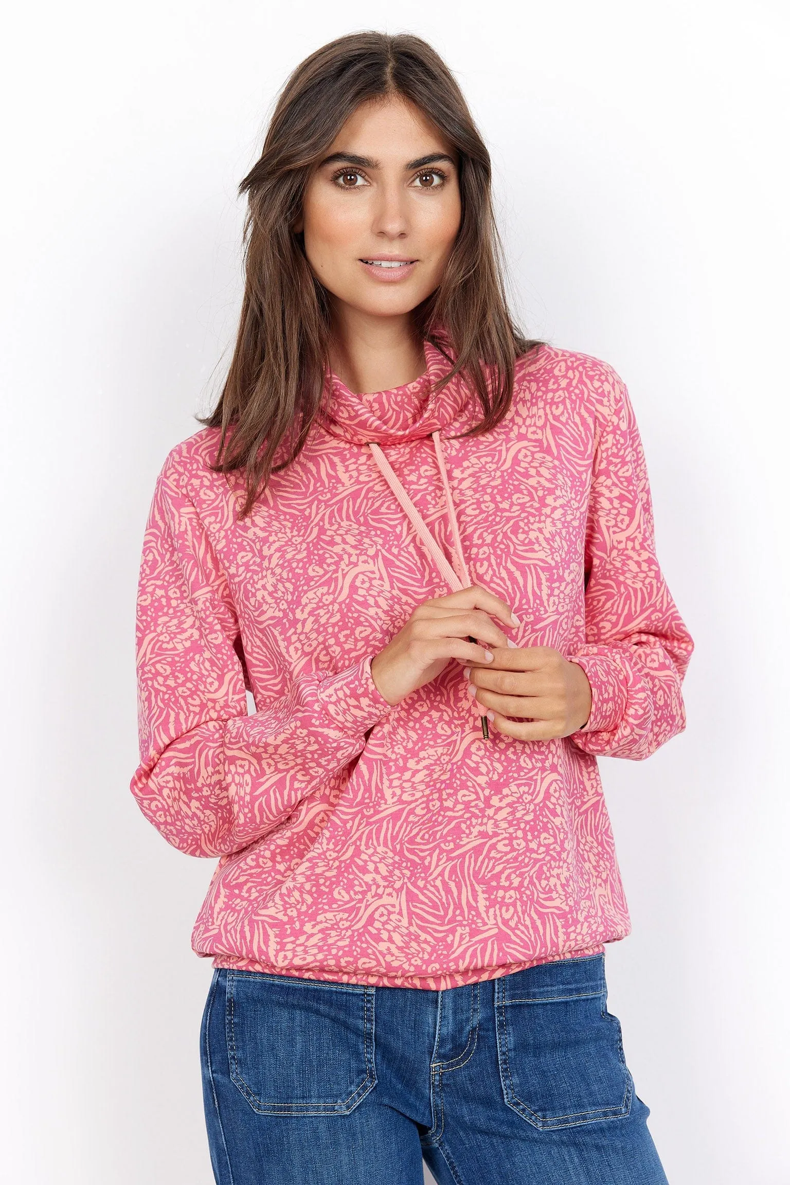 Banu Printed Sweatshirt - Fuchsia Rose Combi