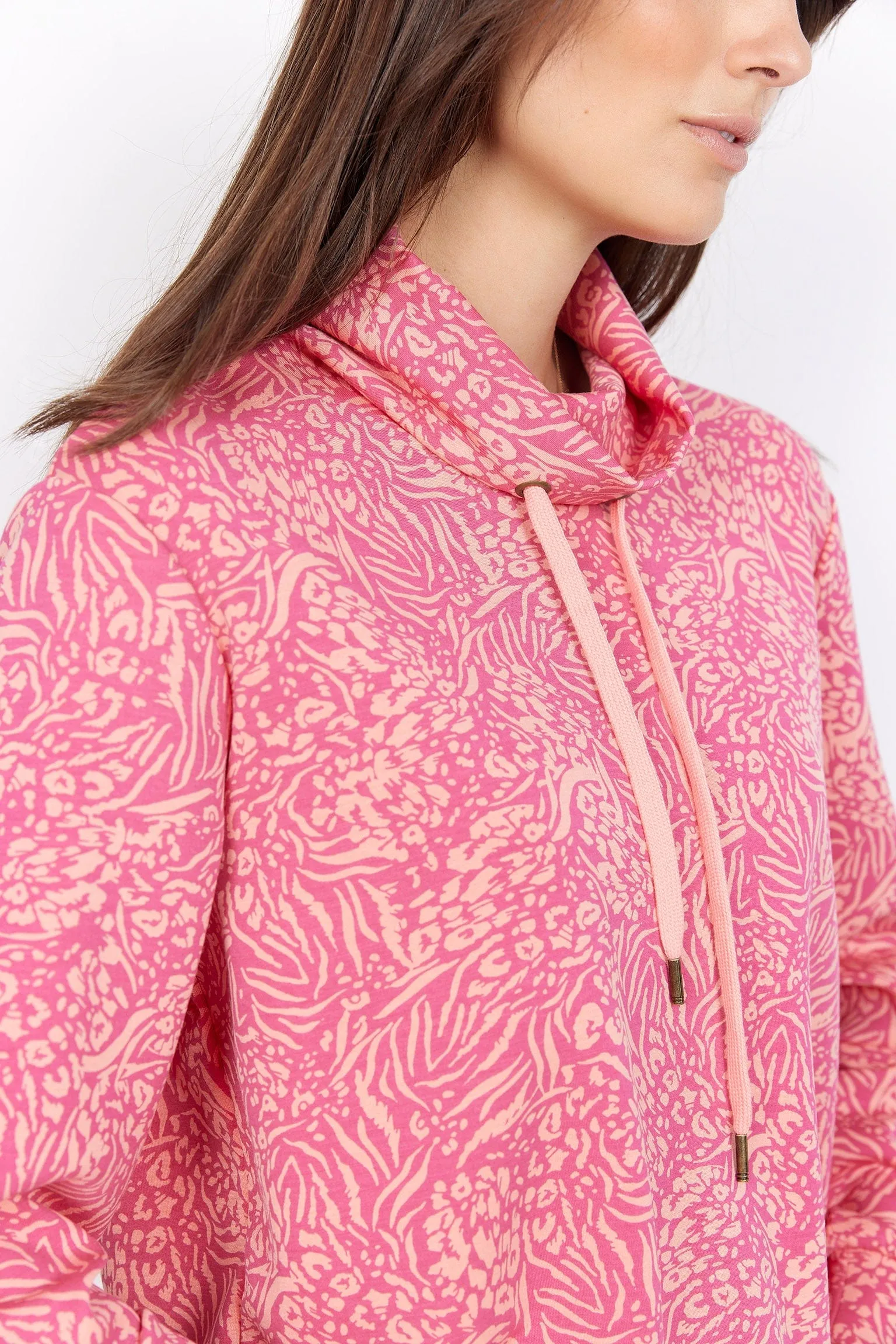 Banu Printed Sweatshirt - Fuchsia Rose Combi