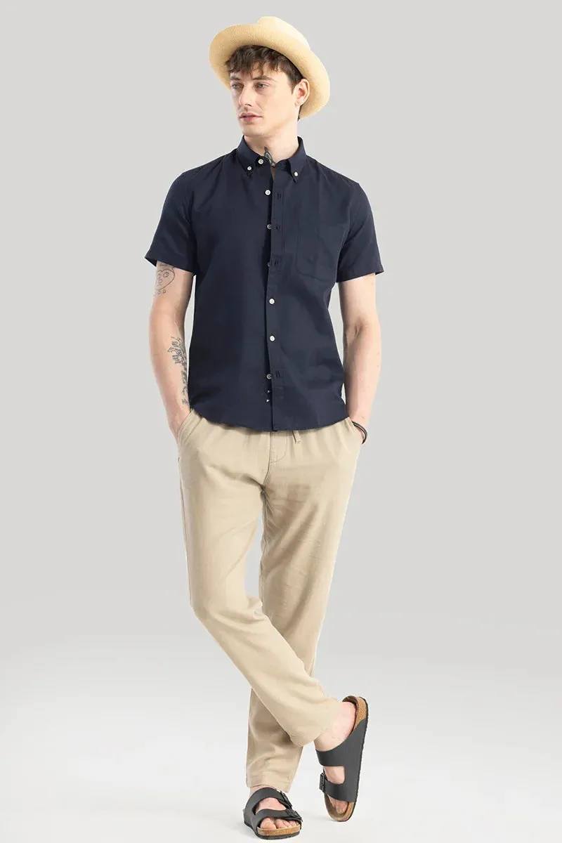 BLACK CLASSIC SLIM FIT PURE COTTON CASUAL SHIRT