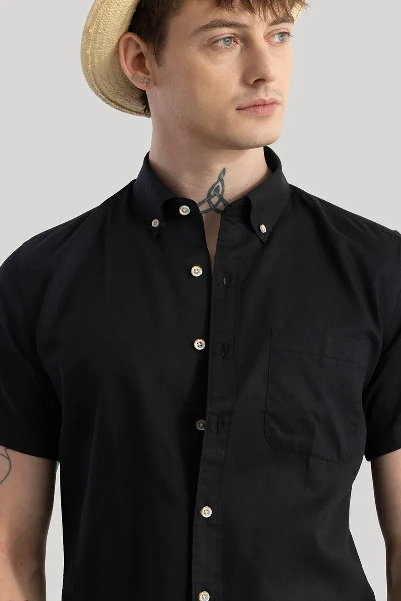 BLACK CLASSIC SLIM FIT PURE COTTON CASUAL SHIRT