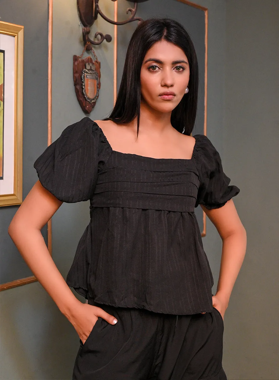 Black Pleated Top