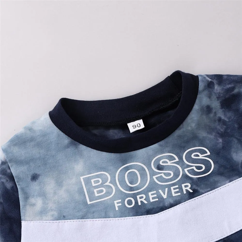 Boys Boss Forever Tie Dye Long Sleeve Top & Pants Little Boys Wholesale Clothing