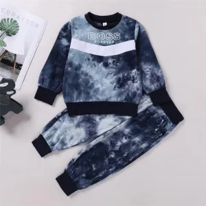 Boys Boss Forever Tie Dye Long Sleeve Top & Pants Little Boys Wholesale Clothing