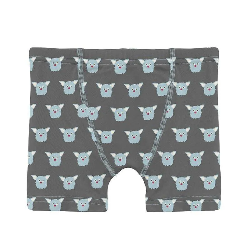Boy's Print Bamboo Boxer Briefs (Set of 3) - Pewter Furry Friends, Spring Sky & Midnight Email