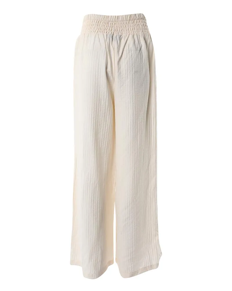 Chain Decor High Waist Wide Leg Pants