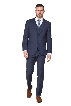 Check Contemporary Fit Suit Jacket - Airforce