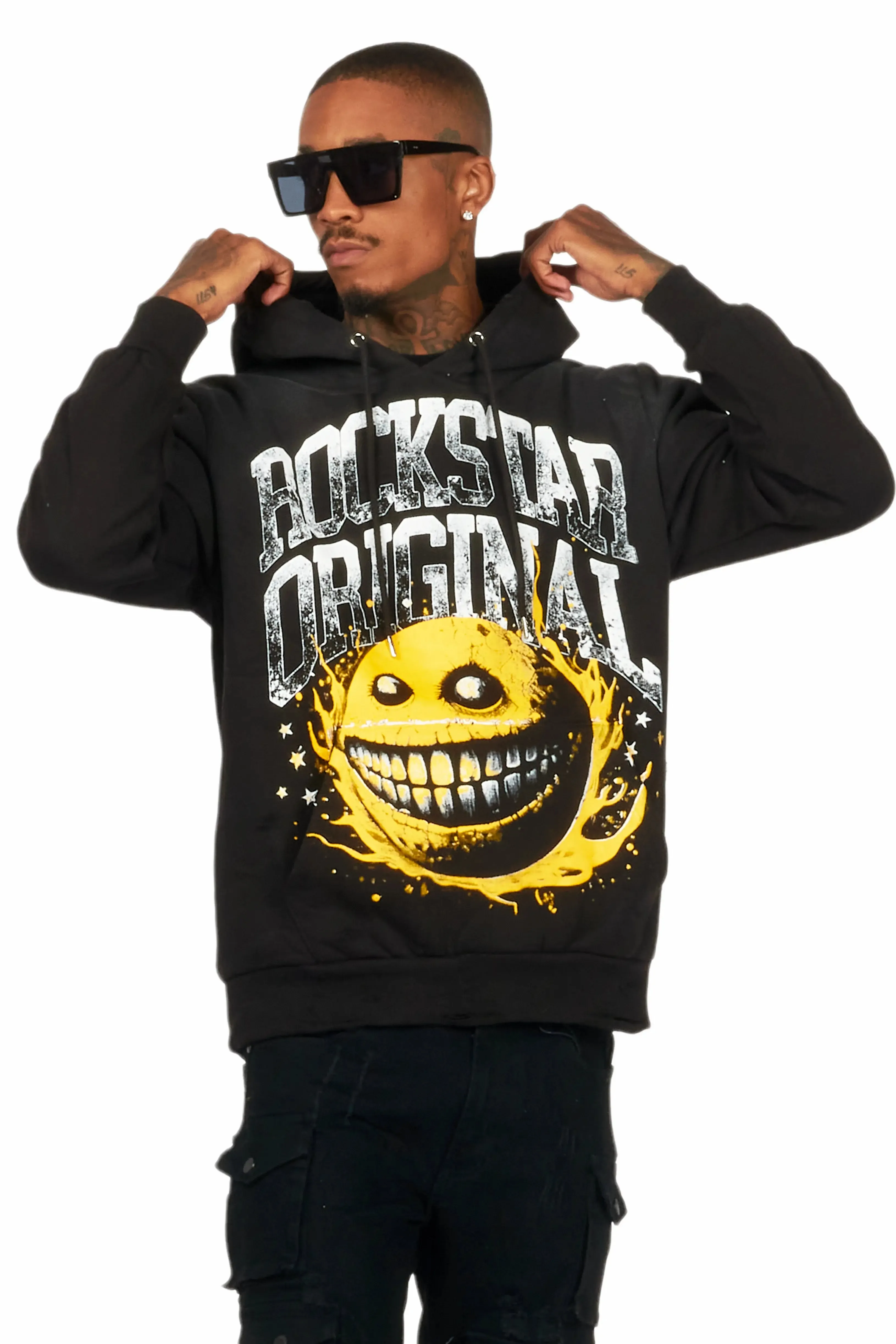 Chuffed Black Graphic Hoodie