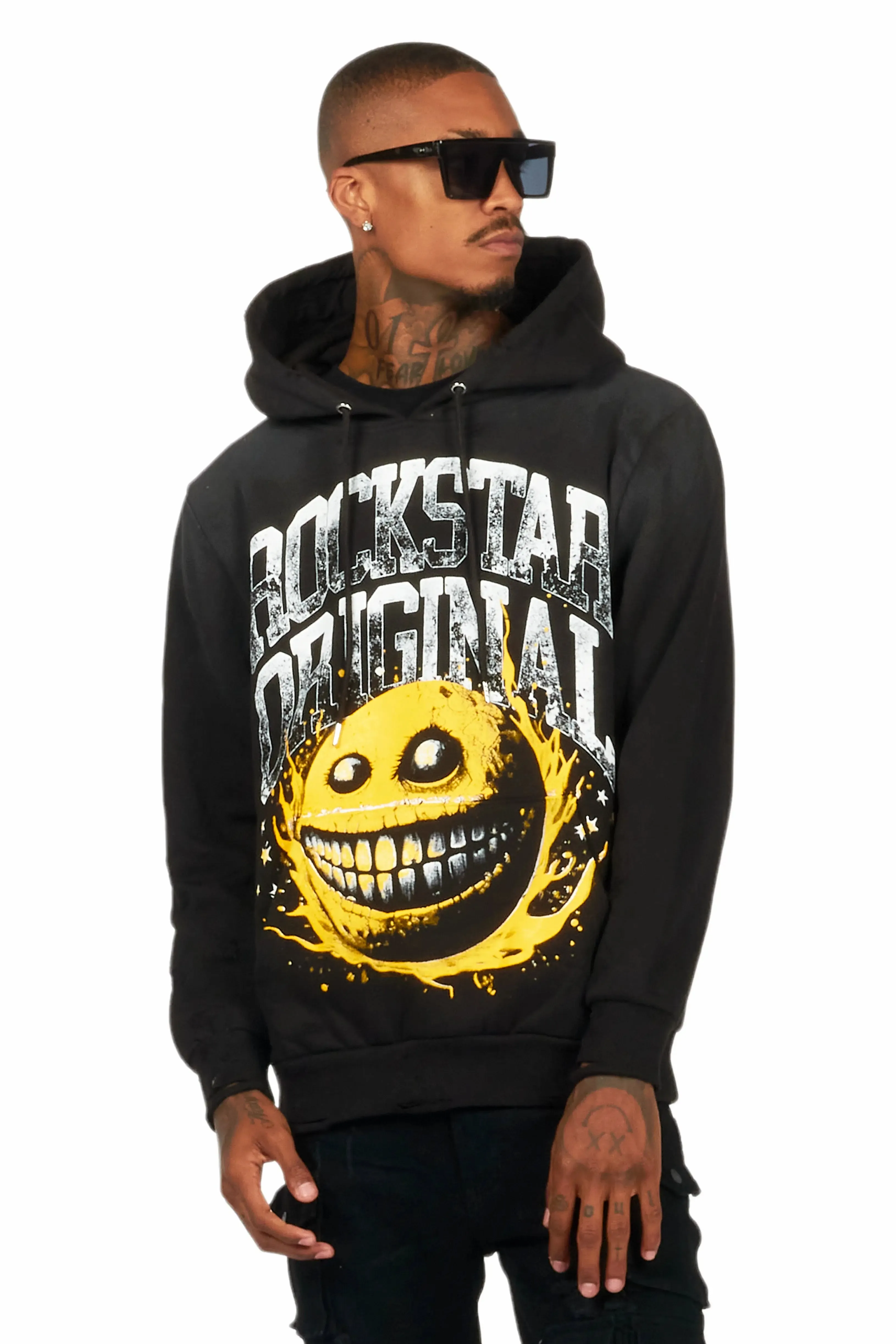 Chuffed Black Graphic Hoodie
