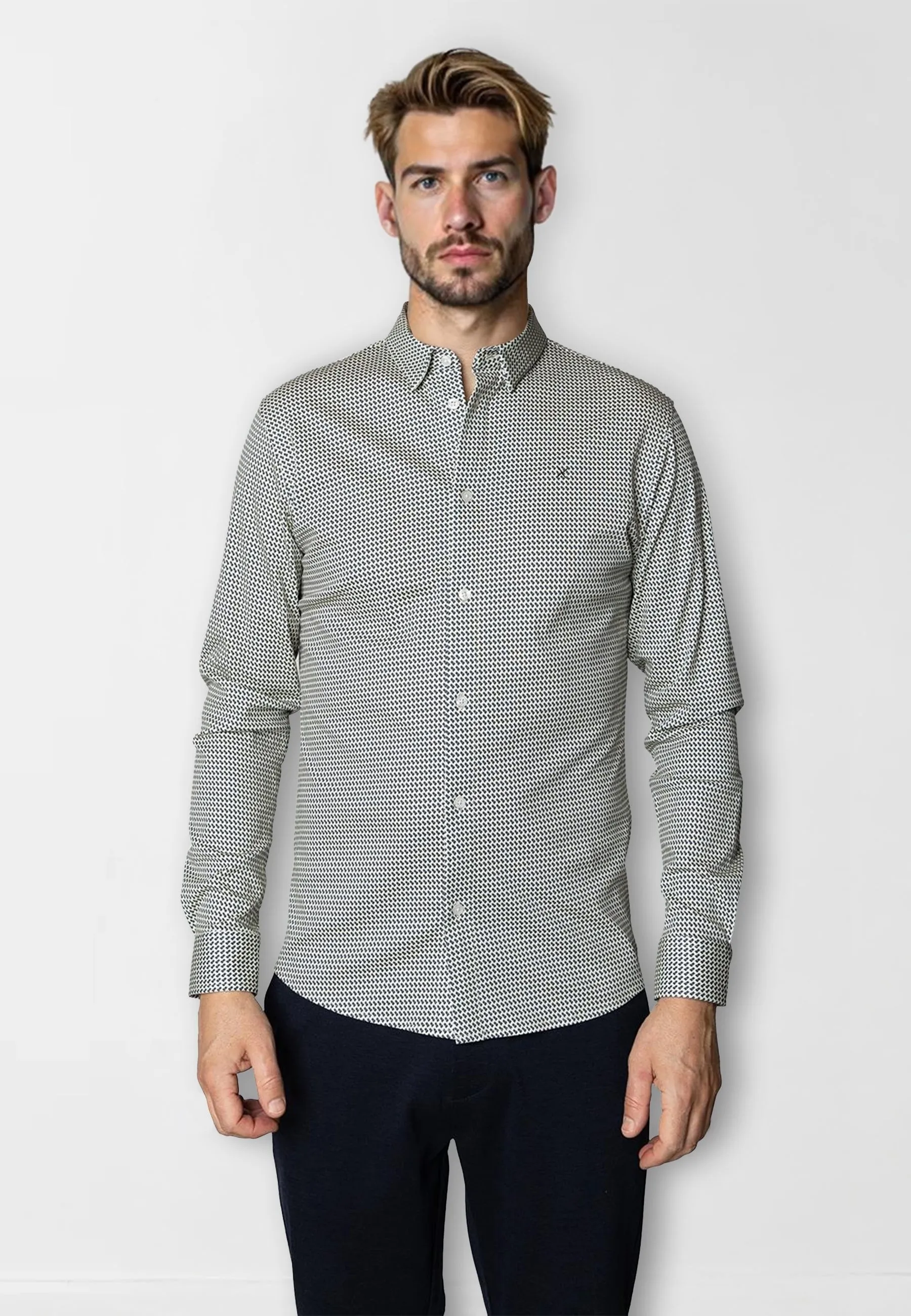 Clean formal AOP shirt - Hvid