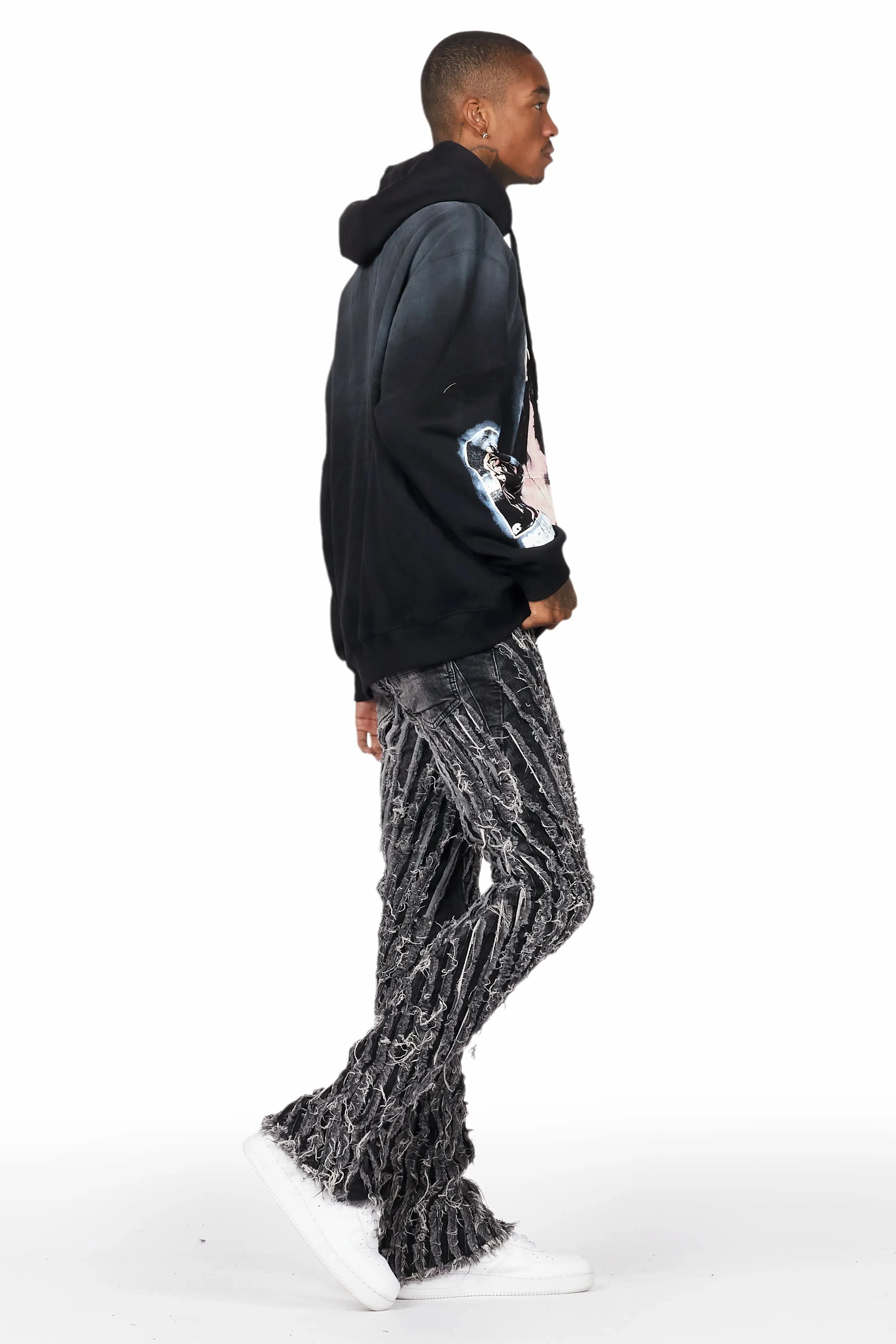 Dacre Black Graphic Hoodie