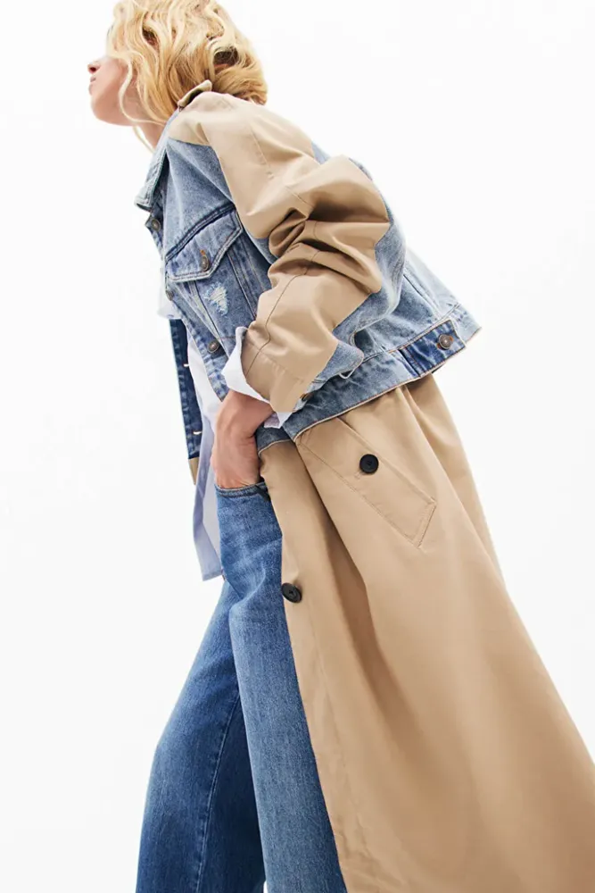 Denim Mix Trench Coat by Desigual
