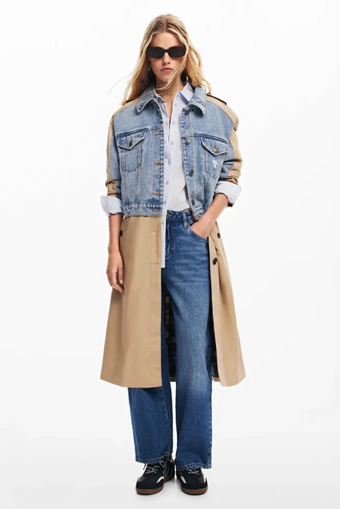 Denim Mix Trench Coat by Desigual