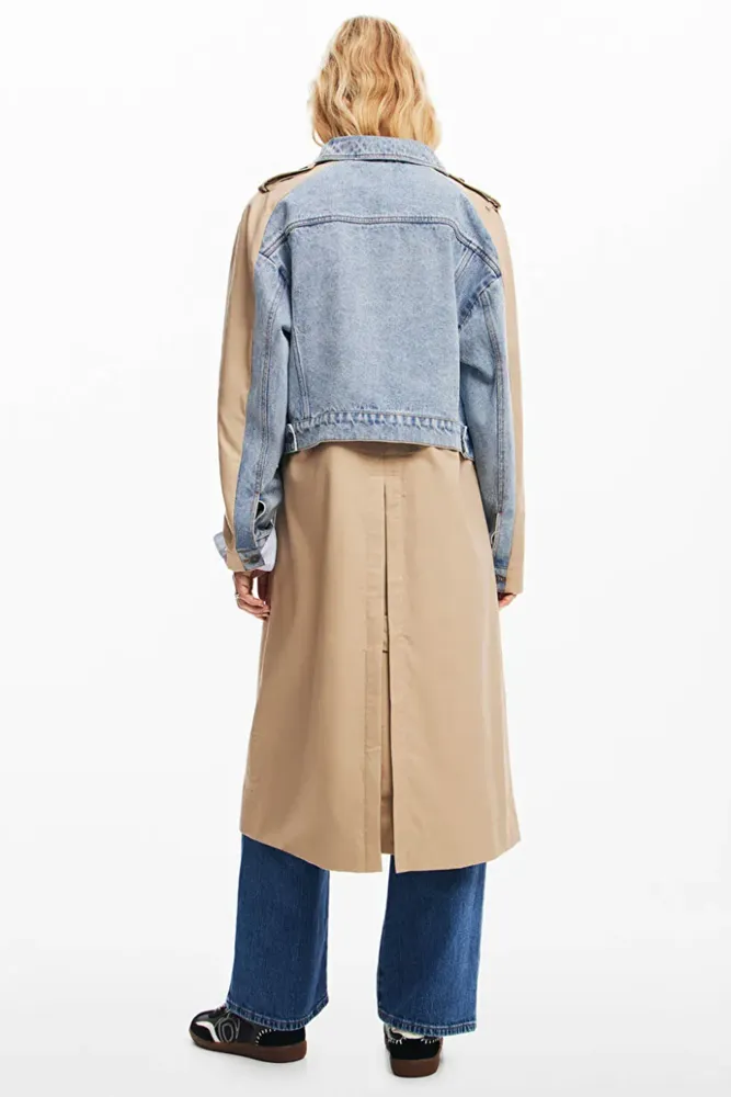 Denim Mix Trench Coat by Desigual