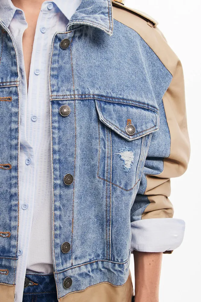 Denim Mix Trench Coat by Desigual