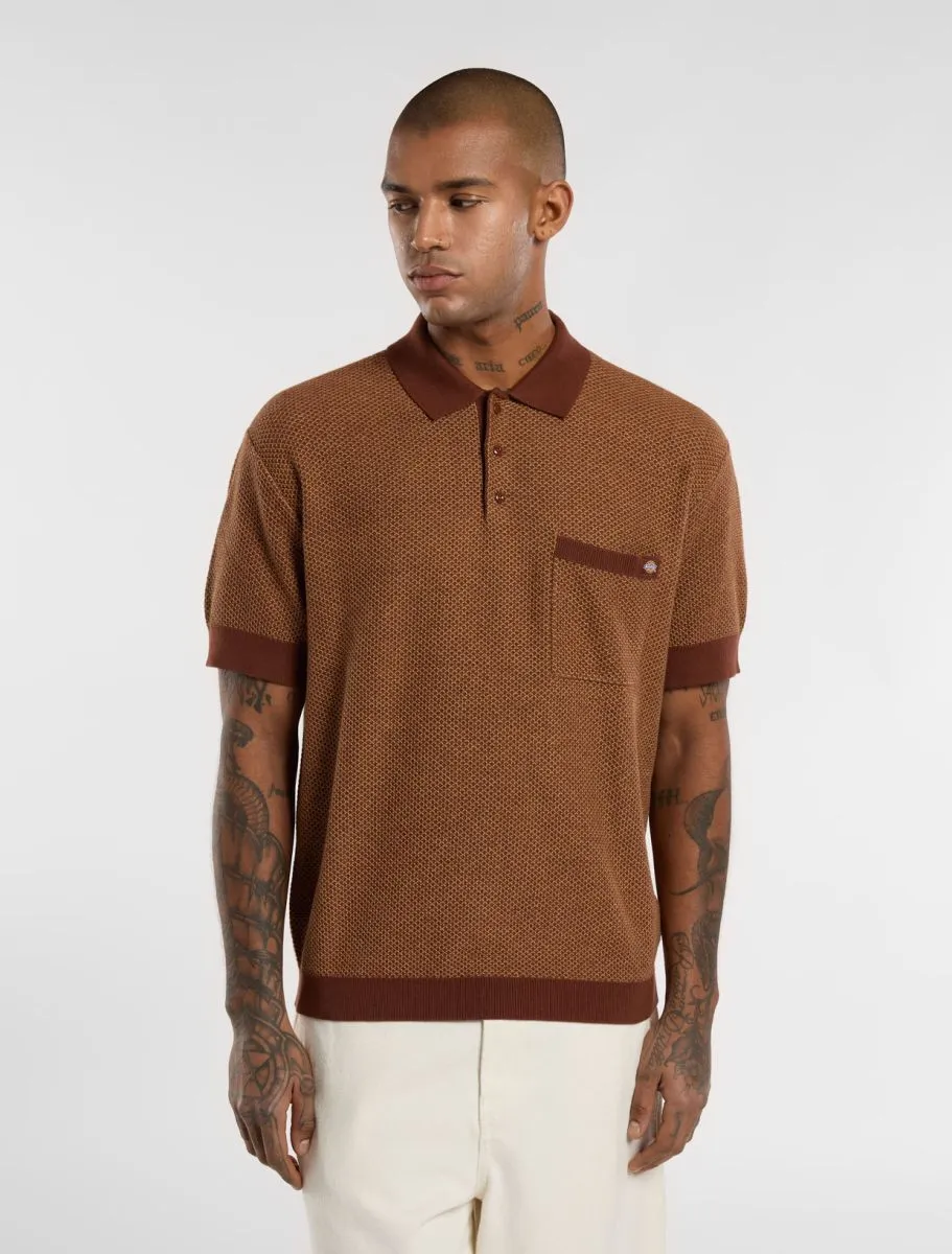 DICKIES | Rocky Knit Polo Shirt | Brown