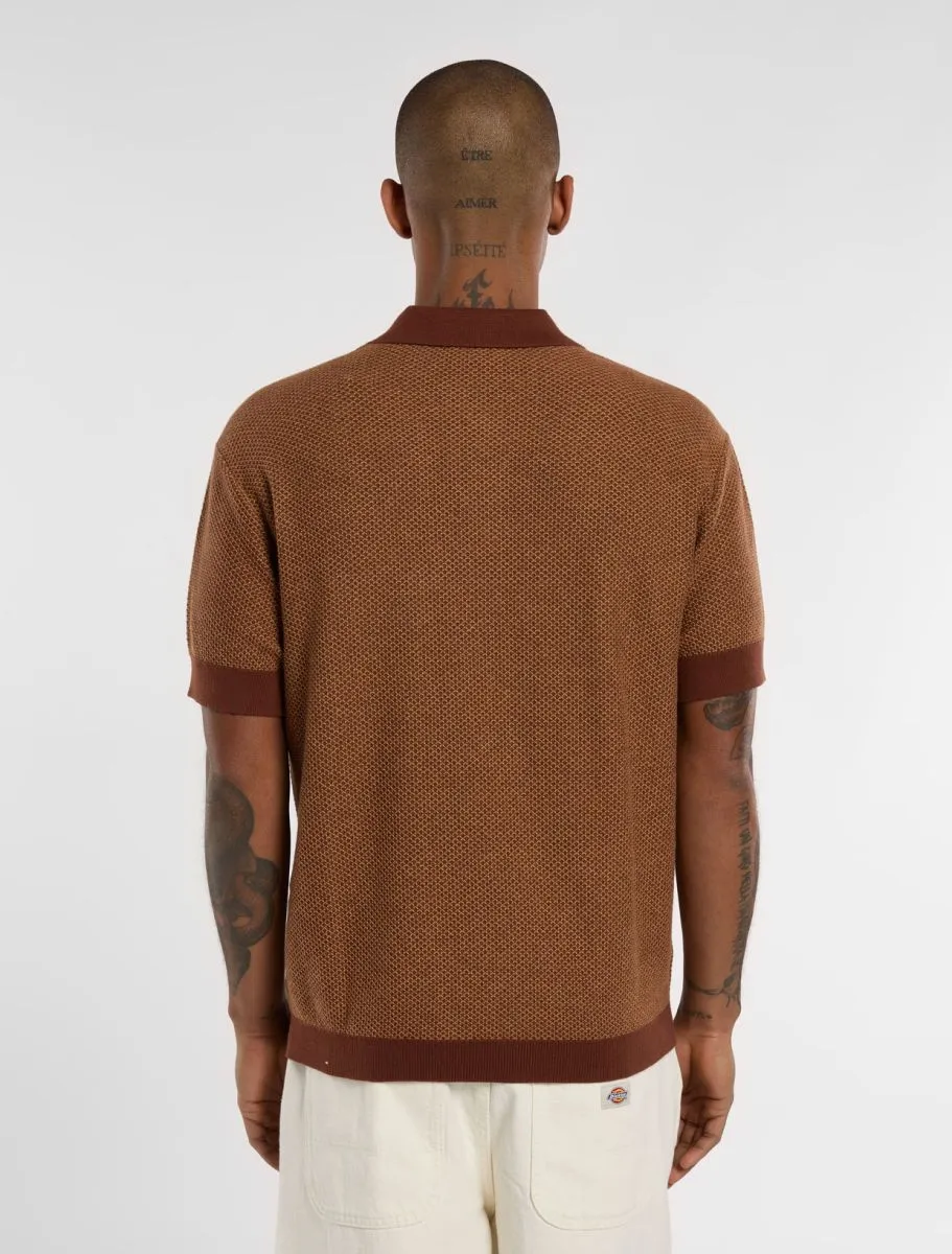 DICKIES | Rocky Knit Polo Shirt | Brown