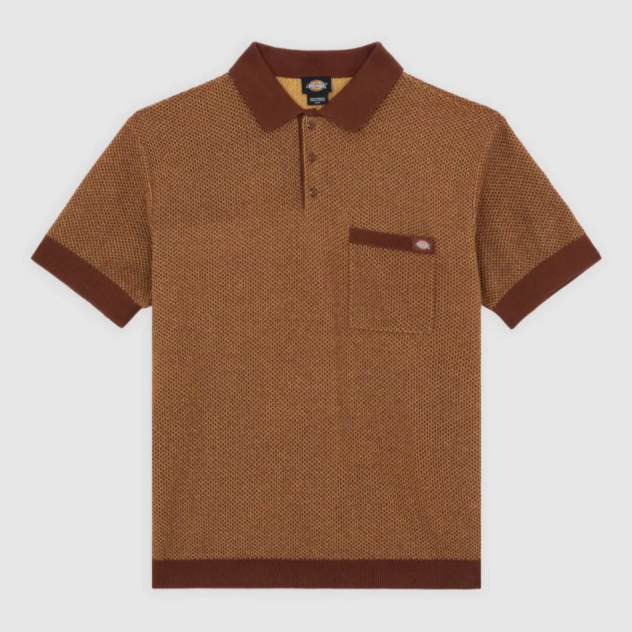 DICKIES | Rocky Knit Polo Shirt | Brown