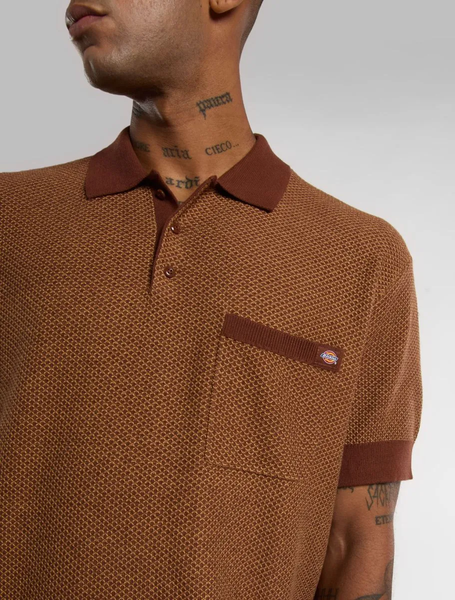 DICKIES | Rocky Knit Polo Shirt | Brown