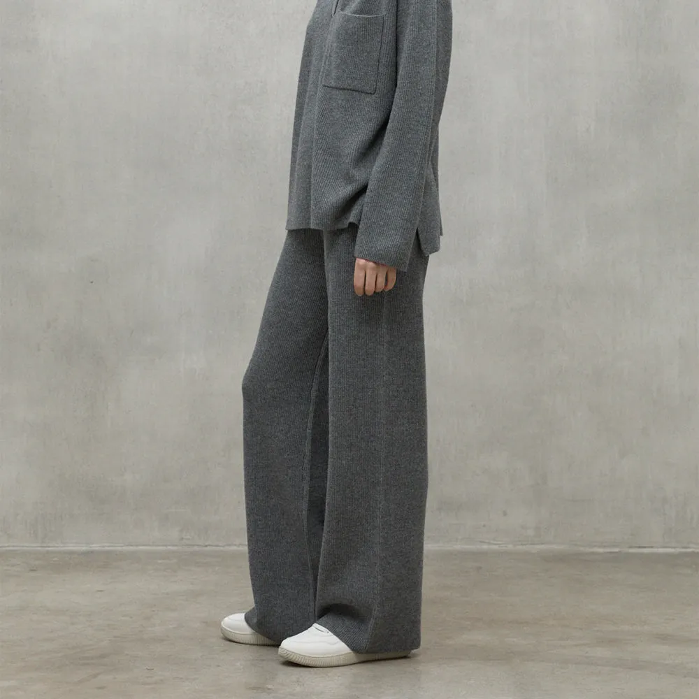 ECOALF GREY MELANGE CIPRE TROUSERS FOR WOMEN