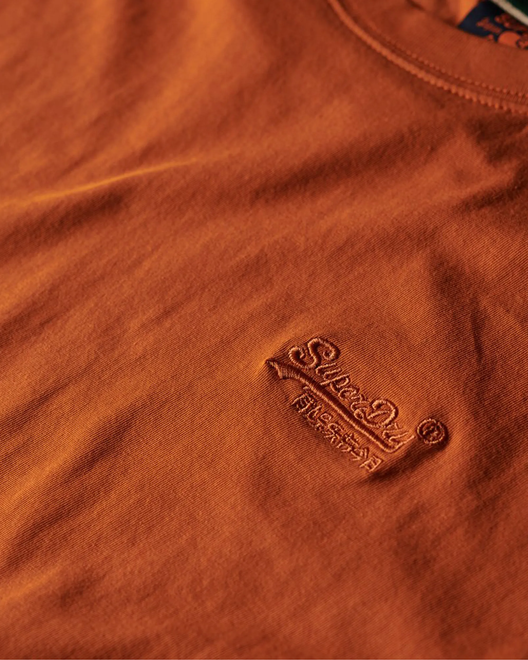 Essential Logo Embroidered T-Shirt in Mojave Orange