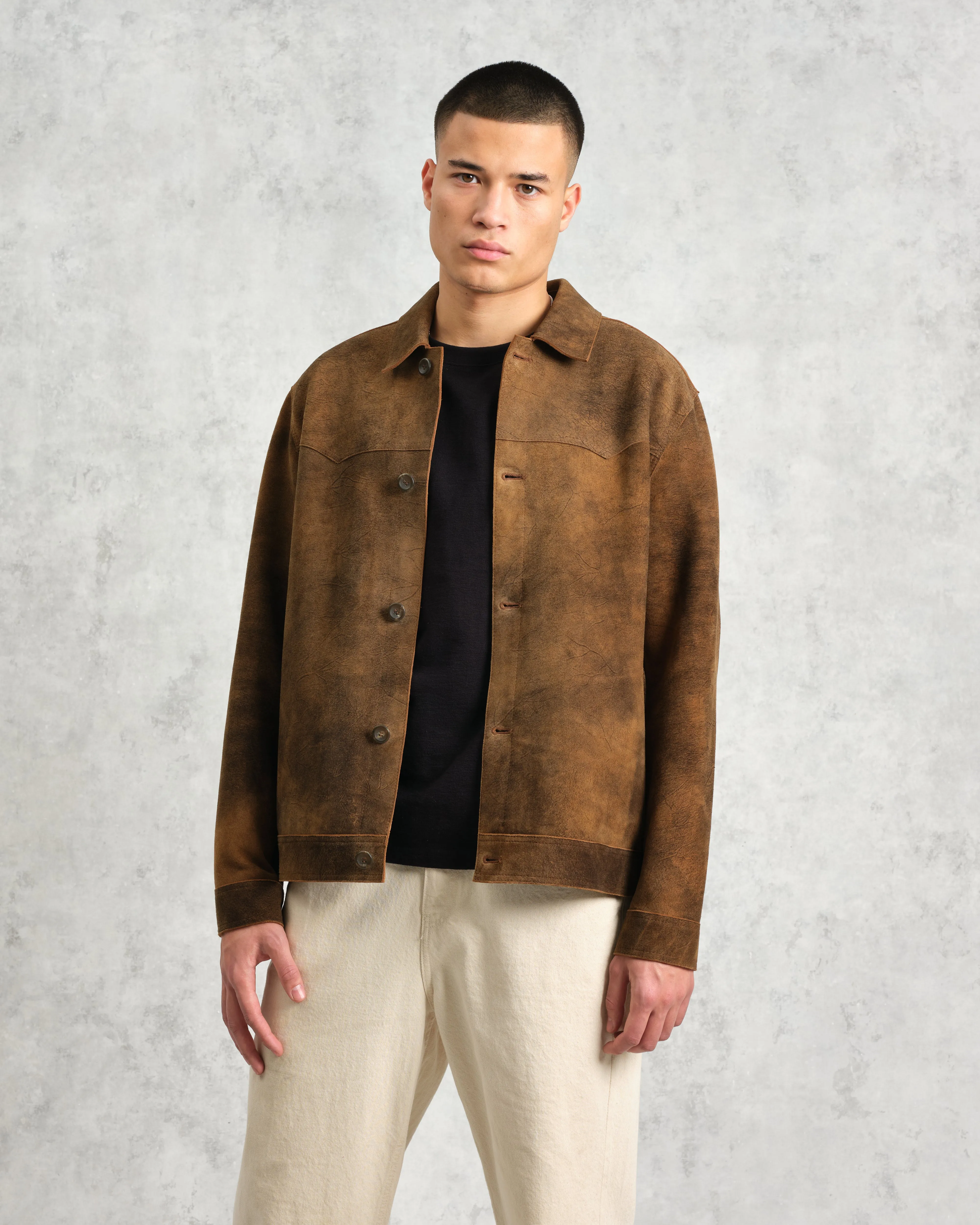 Fen - Tonal Brown Suede Jacket