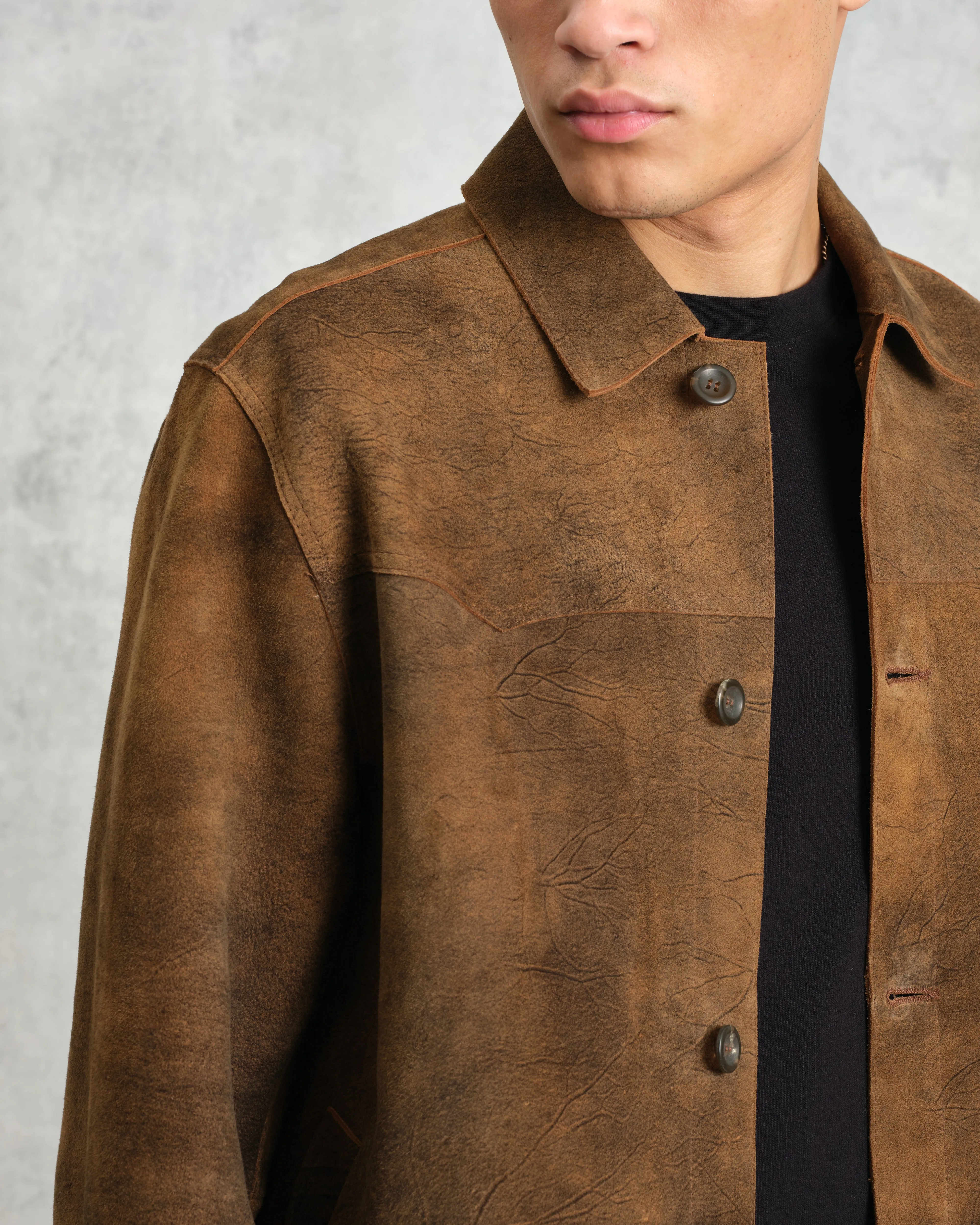 Fen - Tonal Brown Suede Jacket