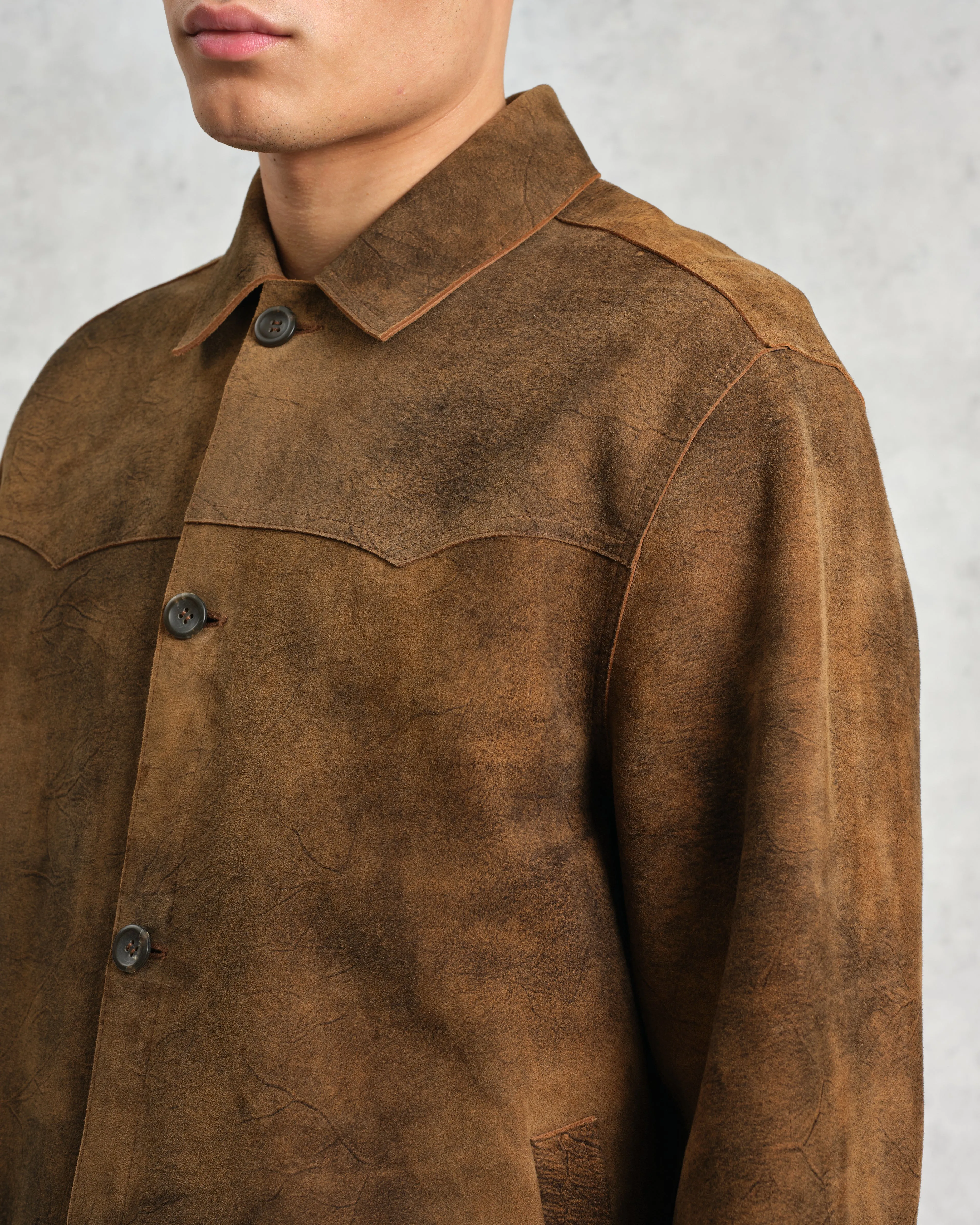 Fen - Tonal Brown Suede Jacket