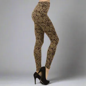 Floral Embossed Leggings