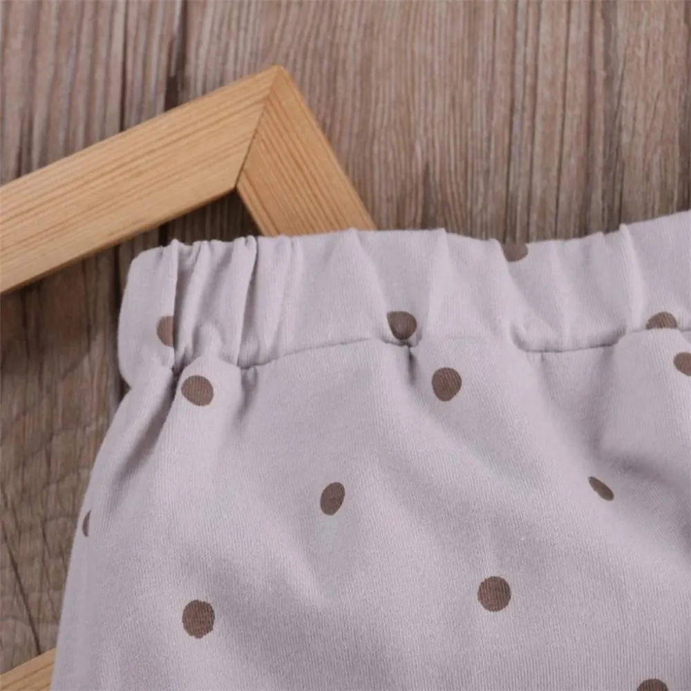 Girls Elastic Waist Polka Dot Animal Pants