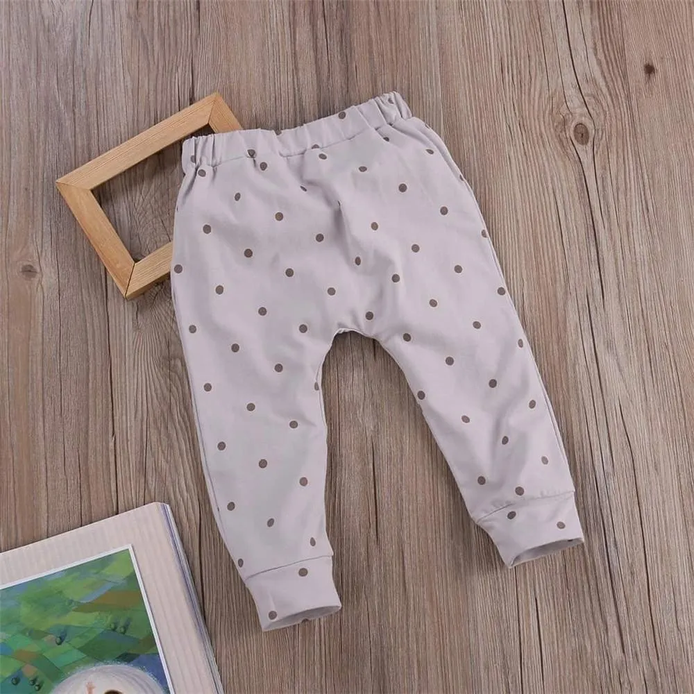 Girls Elastic Waist Polka Dot Animal Pants