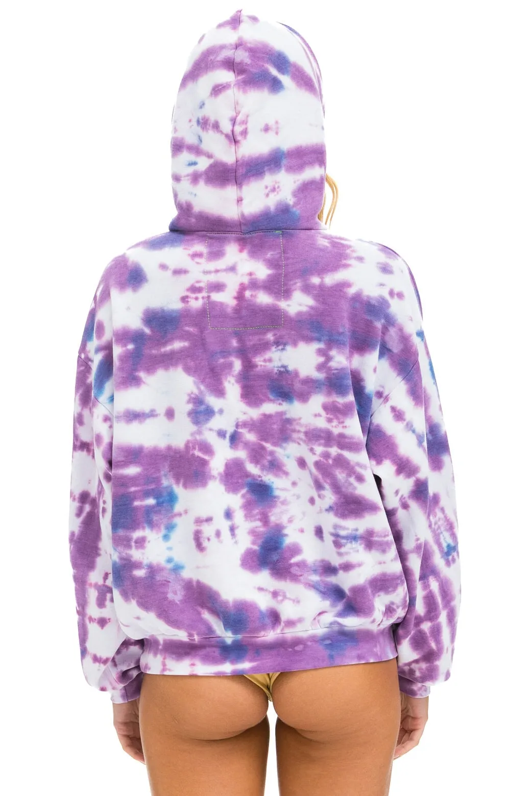 HAND DYED PULLOVER HOODIE RELAXED - TIE DYE MAGENTA