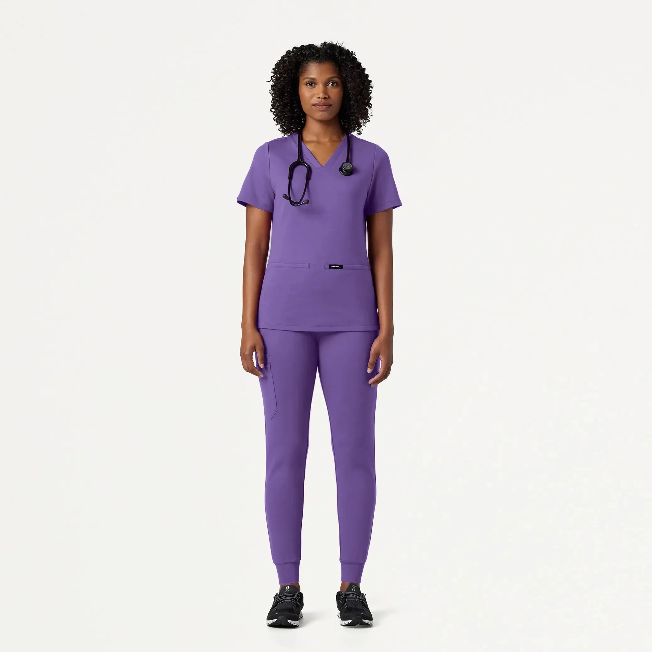 Jaanuu Women's Cesi Slim ULTRAsoft Scrub Top - Violet
