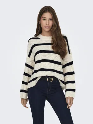 Justy Striped Knit - Eggnog Black