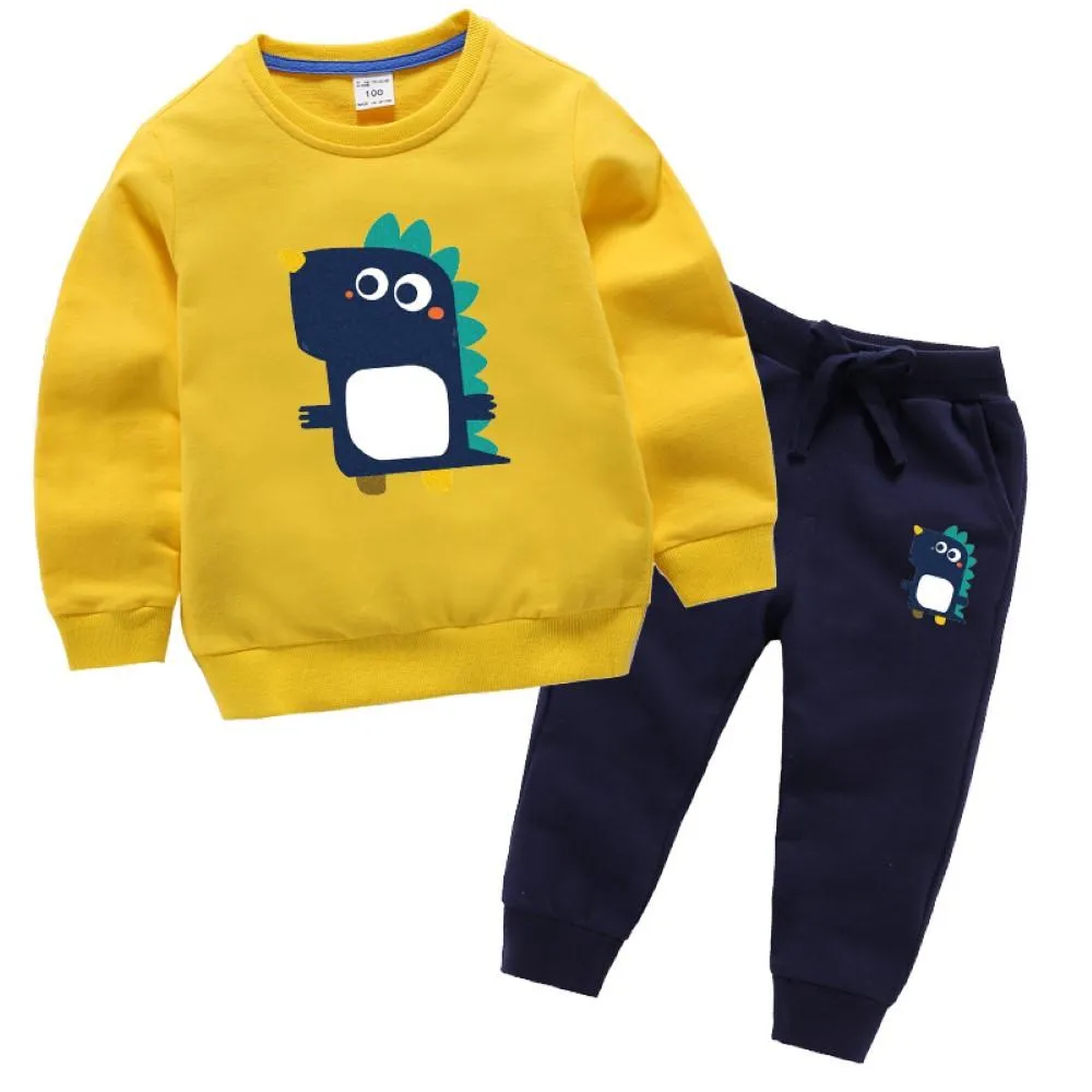 Kid Litte Dinosaur Cartoon Printed Top & Pants Boy Clothes Wholesale