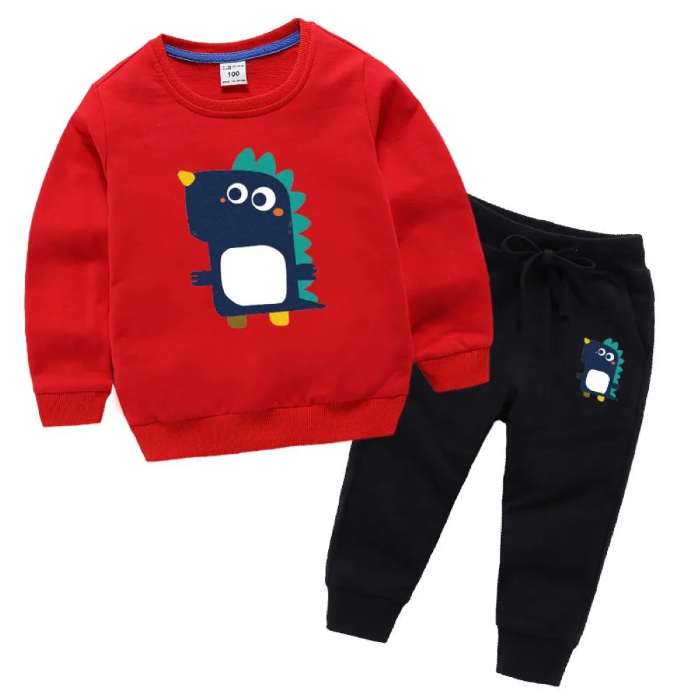 Kid Litte Dinosaur Cartoon Printed Top & Pants Boy Clothes Wholesale