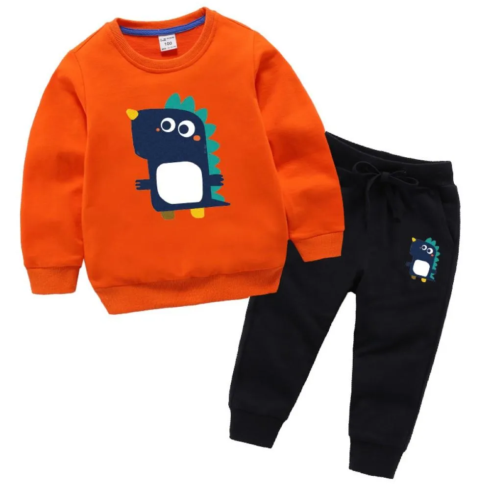 Kid Litte Dinosaur Cartoon Printed Top & Pants Boy Clothes Wholesale