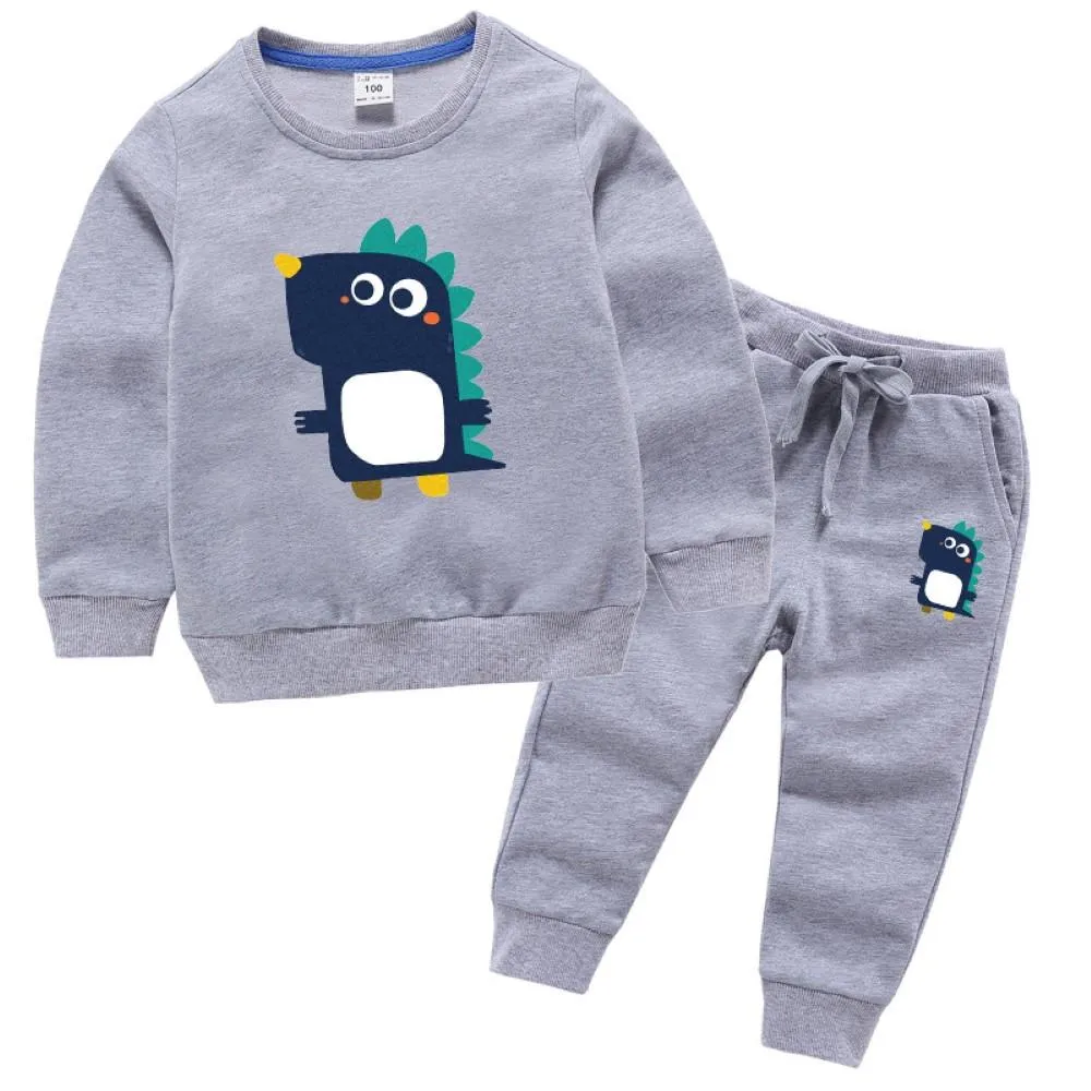 Kid Litte Dinosaur Cartoon Printed Top & Pants Boy Clothes Wholesale