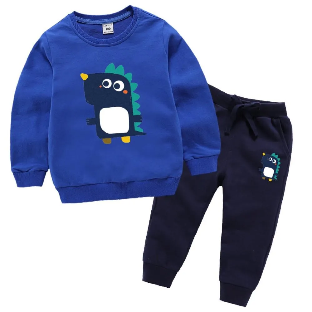 Kid Litte Dinosaur Cartoon Printed Top & Pants Boy Clothes Wholesale