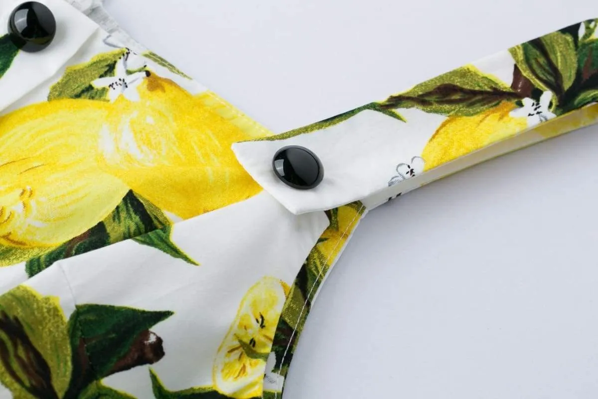 Lemon Strap Dress Rockabilly Swing Dress