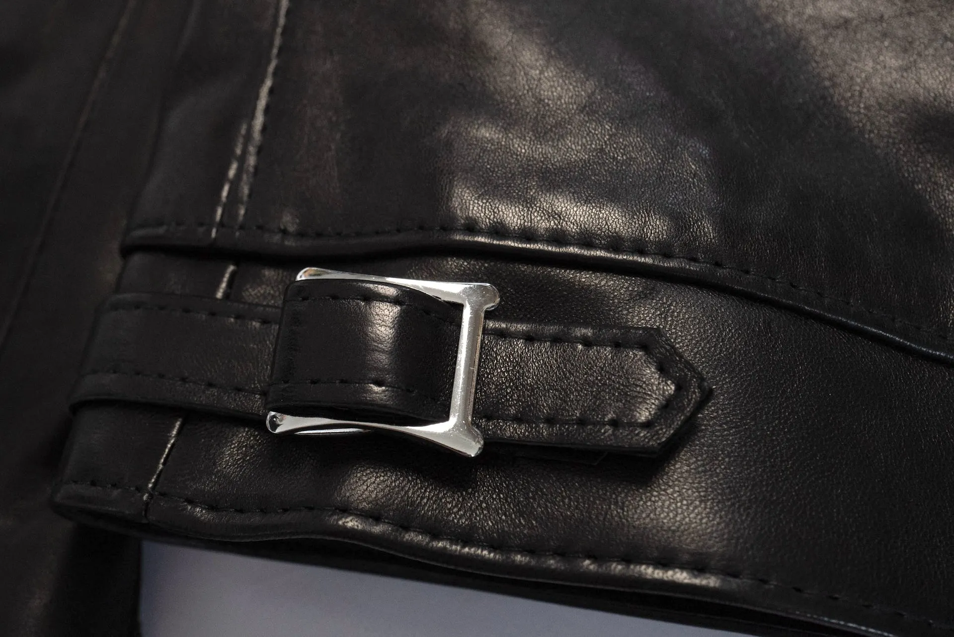 Lewis Leathers Black Sheepskin 'Dominator' 551T Leather Jacket (Tight fit)