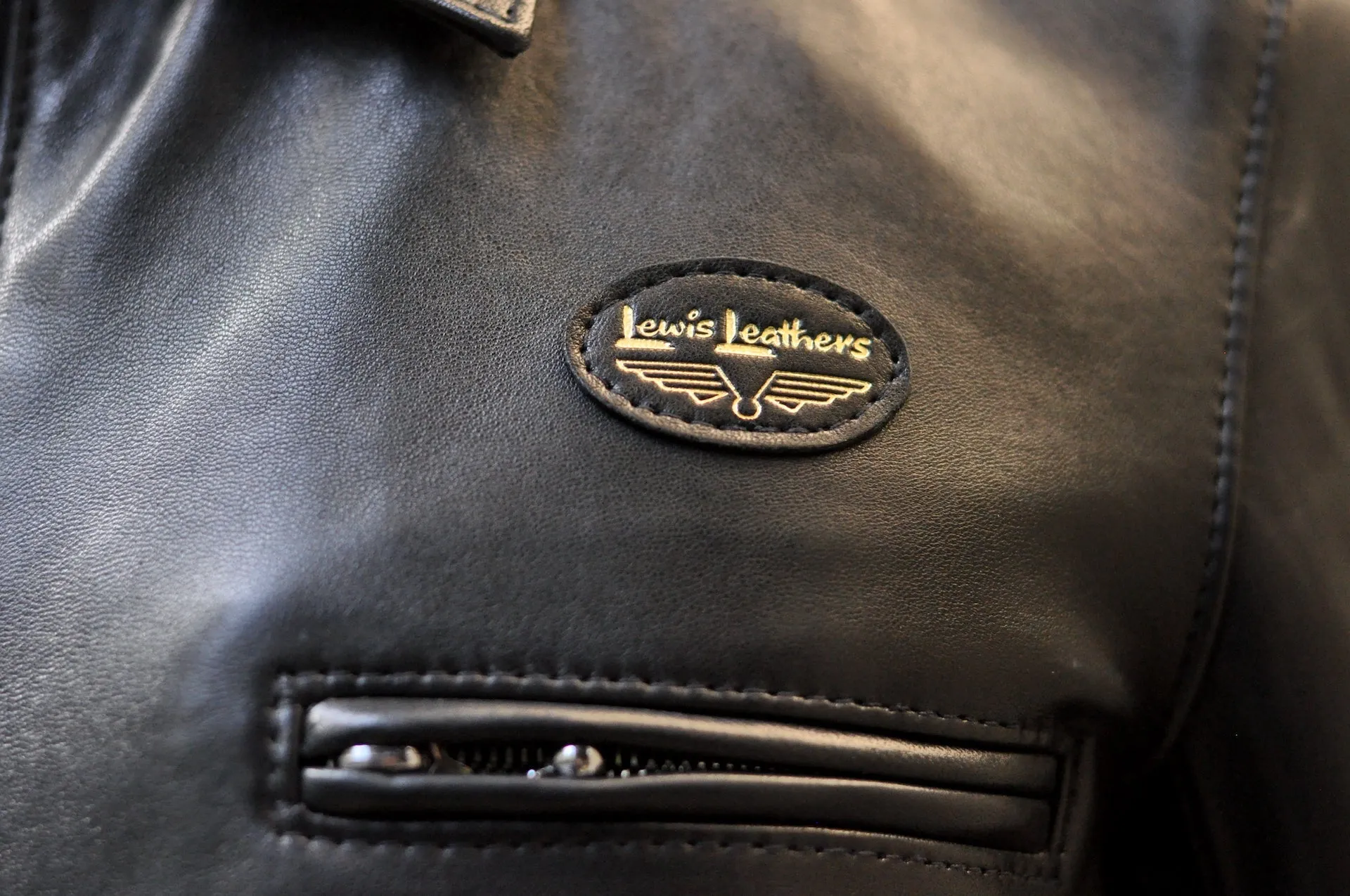 Lewis Leathers Black Sheepskin 'Dominator' 551T Leather Jacket (Tight fit)