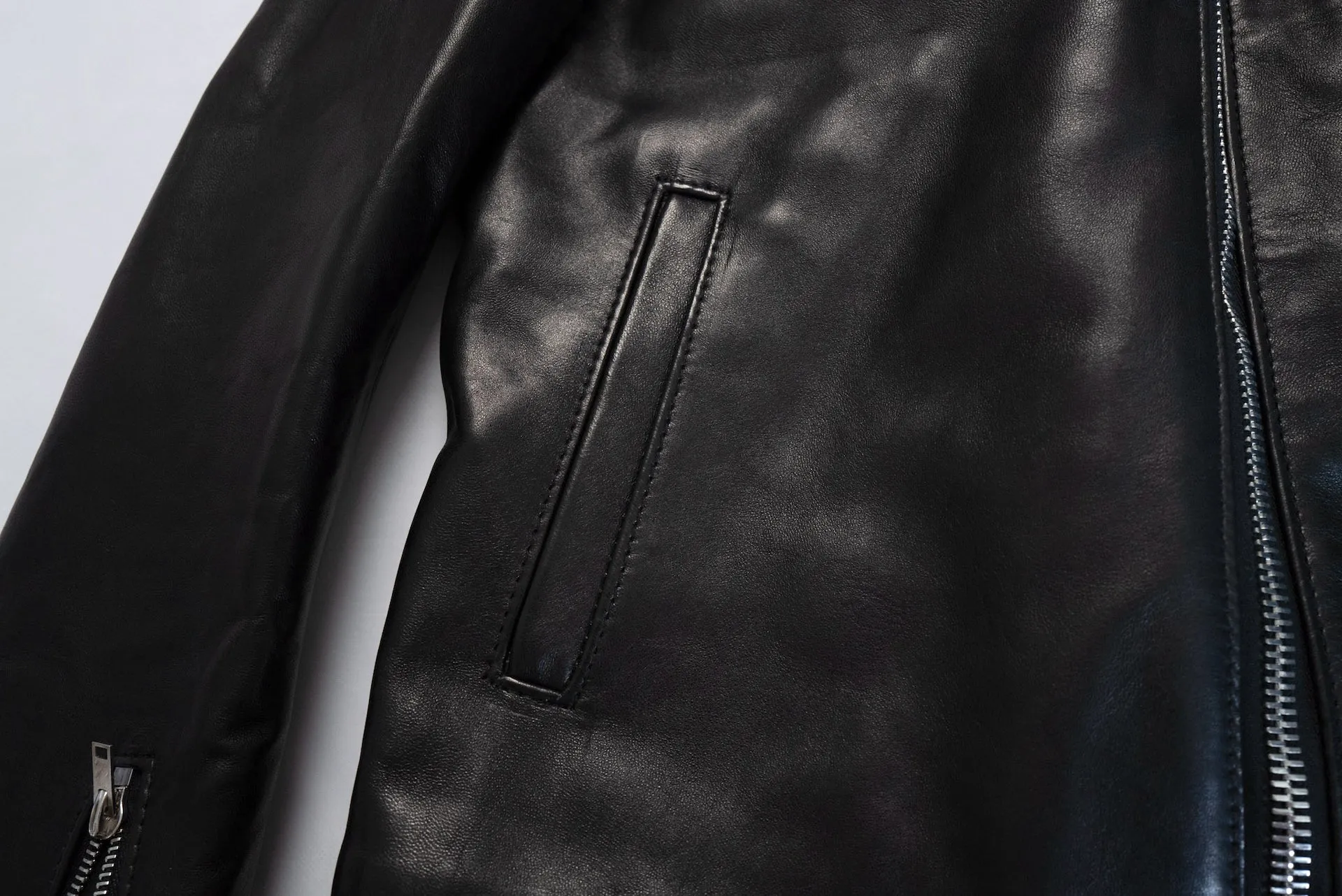 Lewis Leathers Black Sheepskin 'Dominator' 551T Leather Jacket (Tight fit)