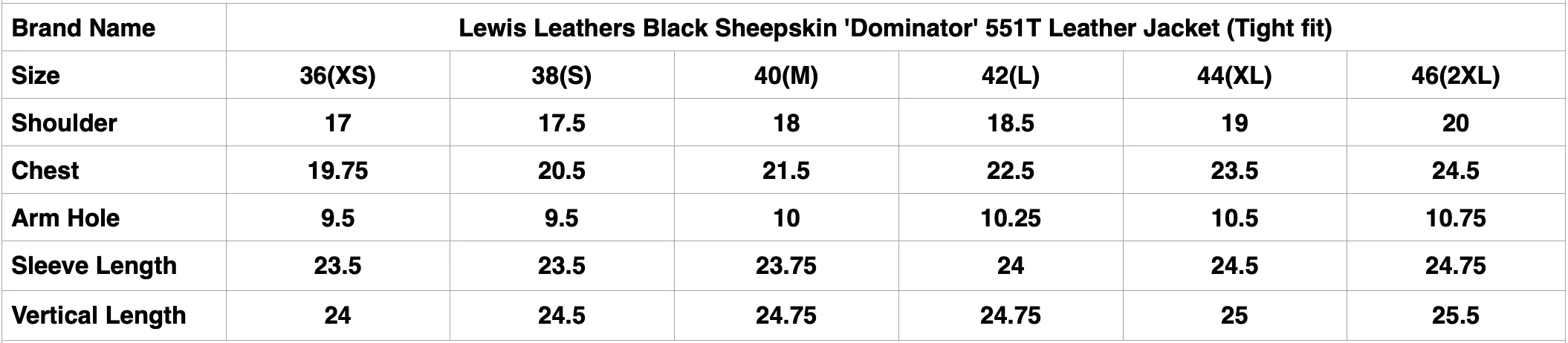 Lewis Leathers Black Sheepskin 'Dominator' 551T Leather Jacket (Tight fit)