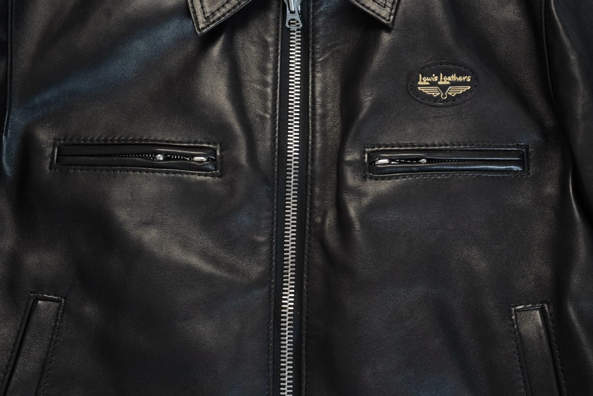 Lewis Leathers Black Sheepskin 'Dominator' 551T Leather Jacket (Tight fit)